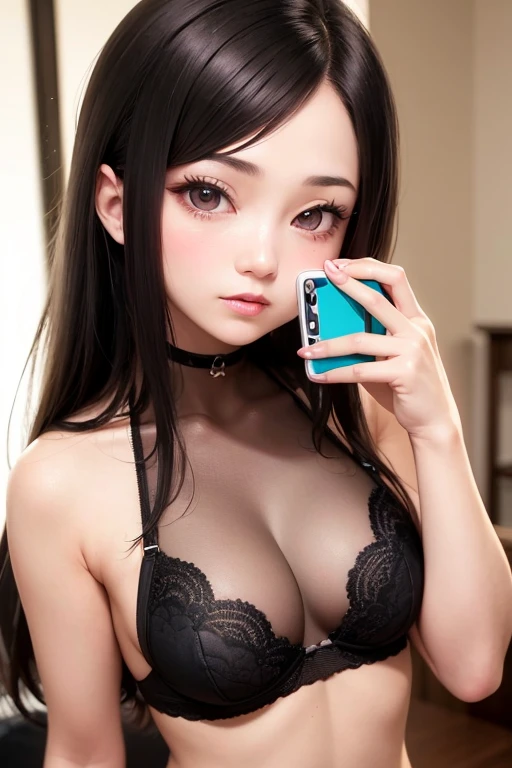 Close-up of a woman taking a photo in black underwear, Enchanting anime girl, Japanese Goddess, Beautiful and attractive anime woman, tits, Attractive anime girl, beautiful Asian Girl, Beautiful and attractive anime , Real life anime girls, Asian Girl, Tifa Lockhart, Anime Girl Cosplay, Anime Goddess, seductive Tifa Lockhart portrait,