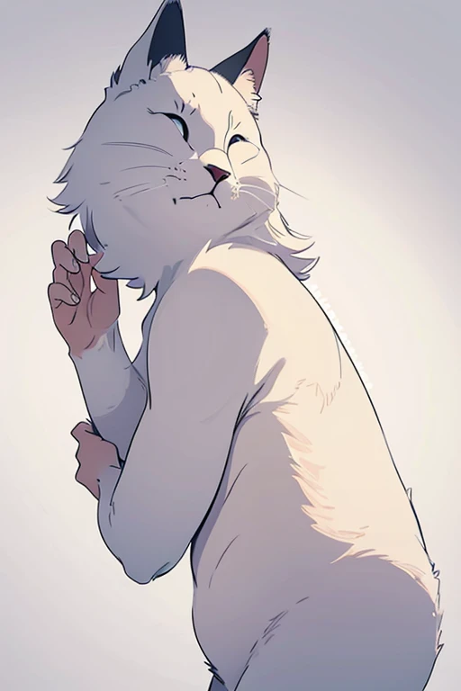 Crie uma arte minimalista usando linhas simples e curvas para formar um animal fofo, como um gato ou um coelho. Use pastel tones to soften the composition and convey tranquility. Ideal for an illustration or tattoo.