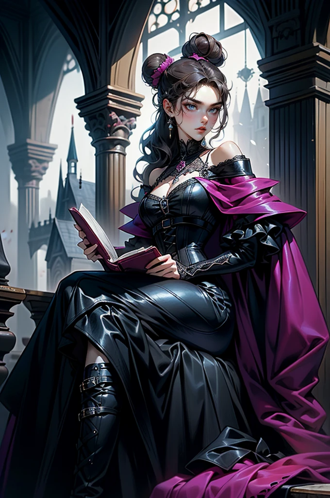 Castlevania Shadow Lord hiperrealista junkotvv, Super detailed, Dynamic Shot, centerpiece of Lord Dracula discussing ancient manuscripts with hyper-realistic scholarly demons, grandes escenas