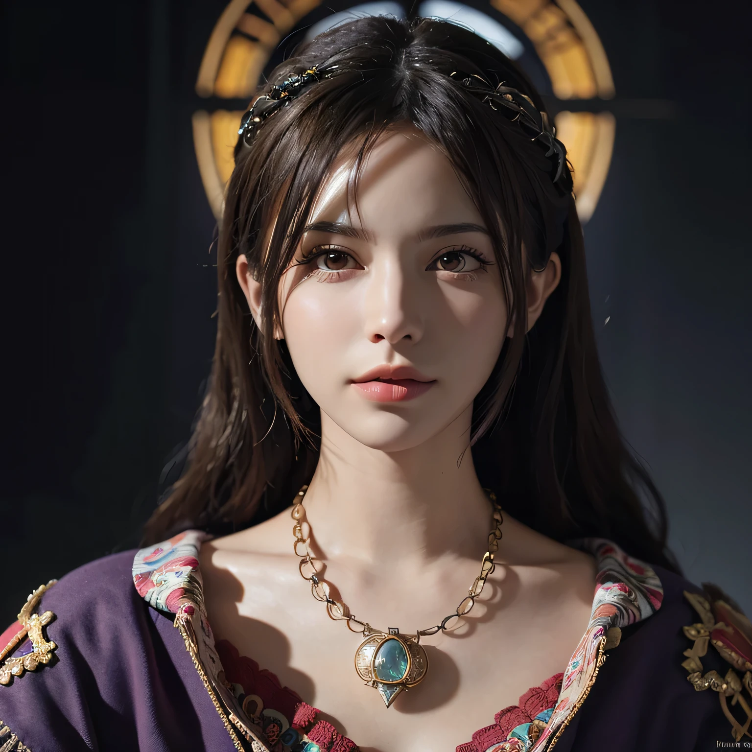 (foco frontal), (no escuro:1.6), Retrato hiper-realista de mulher por David Hockney e Alphonse Mucha, arte de fantasia, foto realista, dynamic lighting, art station, poster, volumetric lighting, rostos muito detalhados, 4K, premiado, 1 garota, no escuro, sombra profunda, sutil, tiro de vaqueiro, (roupa oficial:1.4), Cabelo longo, cabelo branco, sorriso, pele ultra detalhada,