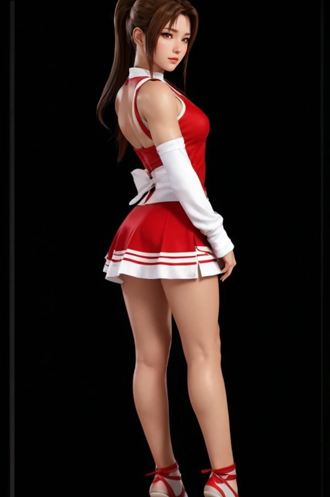 "Mai Shiranui", (best quality,ultra-detailed),(Realistic:1.37), beautiful and detailed face, Ultra-realistic texture, delicate face, athletic body, 4k ultra-HD.