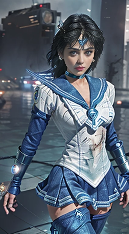 Unreal Engine:1.4,Ultra-high resolution,Best Quality:1.4, Realistic:1.4, Skin Texture:1.4, masterpiece:1.8, (Sailor Mercury:1.4), blue eyes, uniform, 両handを水平に広げる、Christ Pose、Large Breasts, tiara, Sailor Warrior Uniforms, (RAW Photos, Best Quality), masterpiece, foolish, sexy, Pelo azul corto floating, Blue sailor collar, (Over the knee boots: 1.4), choker, 白いhand袋, choker azul, 肘用hand袋, gem, Earrings, Blue Skirt:1.4, only, whole body, Shiny black hair, (hand:1.4), Octane Rendering, God of Fire, (raindrop), Wet clothes, (Dense and beautiful water), (floating), Dynamic Angle, Browsing Caution,Best Quality,masterpiece,Ultra-high resolution,(Cowboy Shot:1.3),(Realistic:1.4),RAW Photos 8K,Cinema Lighting,Official Art,evening, //, Messy Hair, Large Breasts,,hermosas feet,naked,Tall Woman,skinny,Delgado_feet,thigh_gap,(Watching the audience:1.2),model,thighs negros,Dynamic pose,High heels,from the front,liar,show ,(Apocalyptic Destroyed City:1.4), ((Missionary anal penetration)),((feet abiertas)),((Extreme close up)),(Super detailed),Portraiture,(masterpiece),(Best Quality),(Super detailed),Professional Lighting, mercury