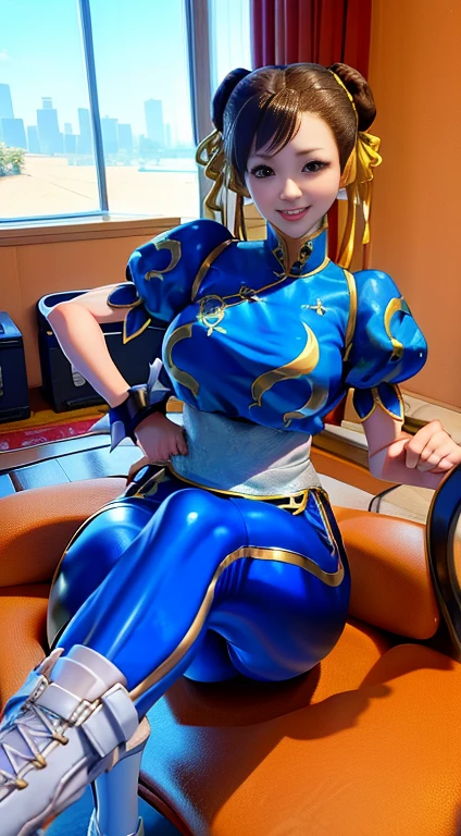 Chun- li，。.3D，Fighting posture，tightsuit，Soft lighting