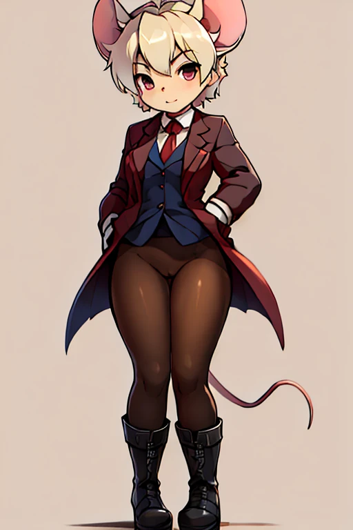 boy, mouse, furry, bodyfur, blazer, no panties under pantyhose, gloves, boots