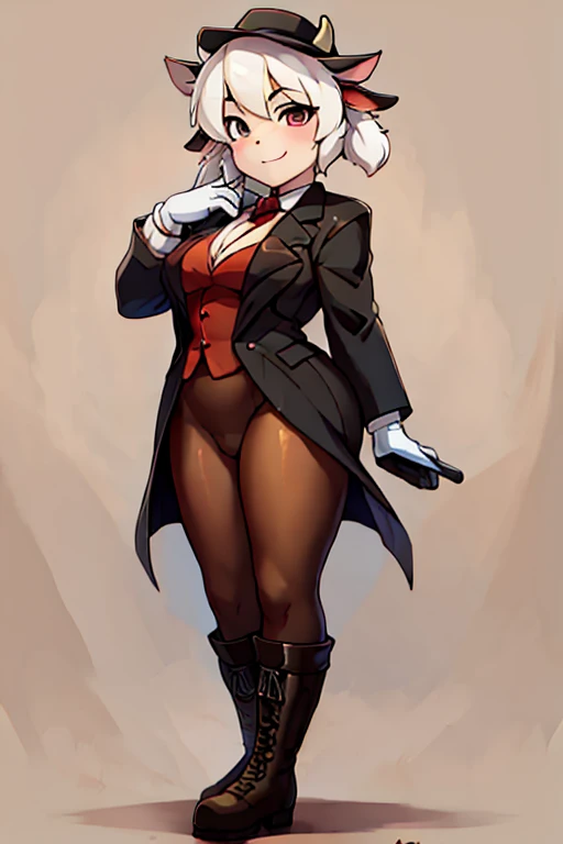boy, cow, furry, bodyfur, blazer, bottomless, color tights, gloves, boots