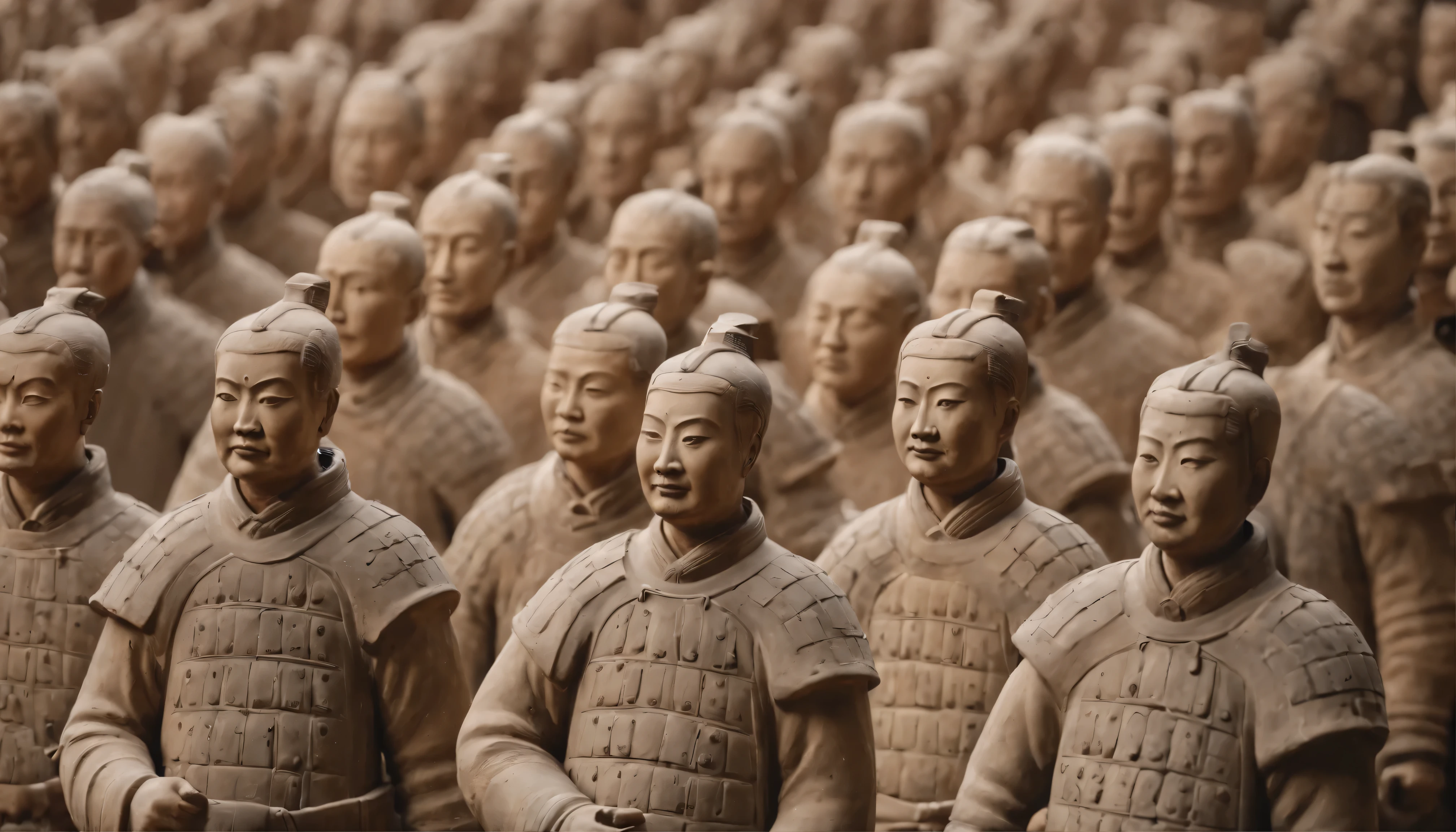 Terracotta Warriors Holding Cameras