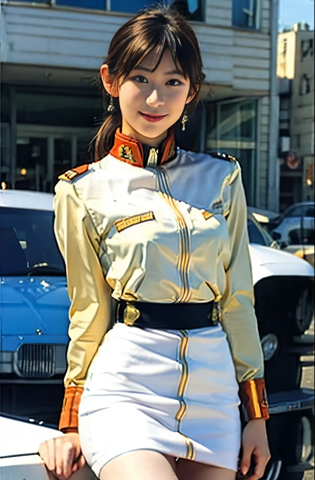 Actual Photos、Highest imYear quality、Realistic、Beautiful woman、Beautiful thighs、Beautiful Face、本当の私は何Yearも、Federal Army Uniform Miniskirt、ponytail、Yuriko Yoshitaka、16 year old Japanese female、Zuo々Ki Nozomi:1.4、pretty girl、White pantiesが見える、1６Year、（White panties:1.3）、Ultra mini skirt、Beautiful thighs、White panties、ピンクのミニスカートがめくれてWhite pantiesが見えてる