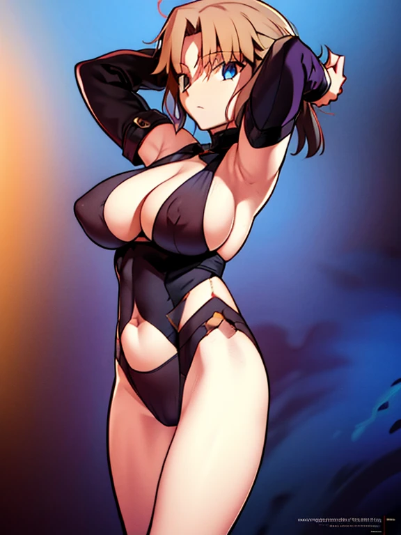 {{{perfect anatomy}}}, masterpiece, extremely detailed CG unity 8k wallpaper, detailed, best quality, high resolution, five fingers, beautiful face, beautiful eyes, 1girl, solo, upper body,show off shoulder, bare arms ,cleavage, cleavage cutout, side cutout,sideboob,side-tiebikini panties, bare navel, arms behind head,
