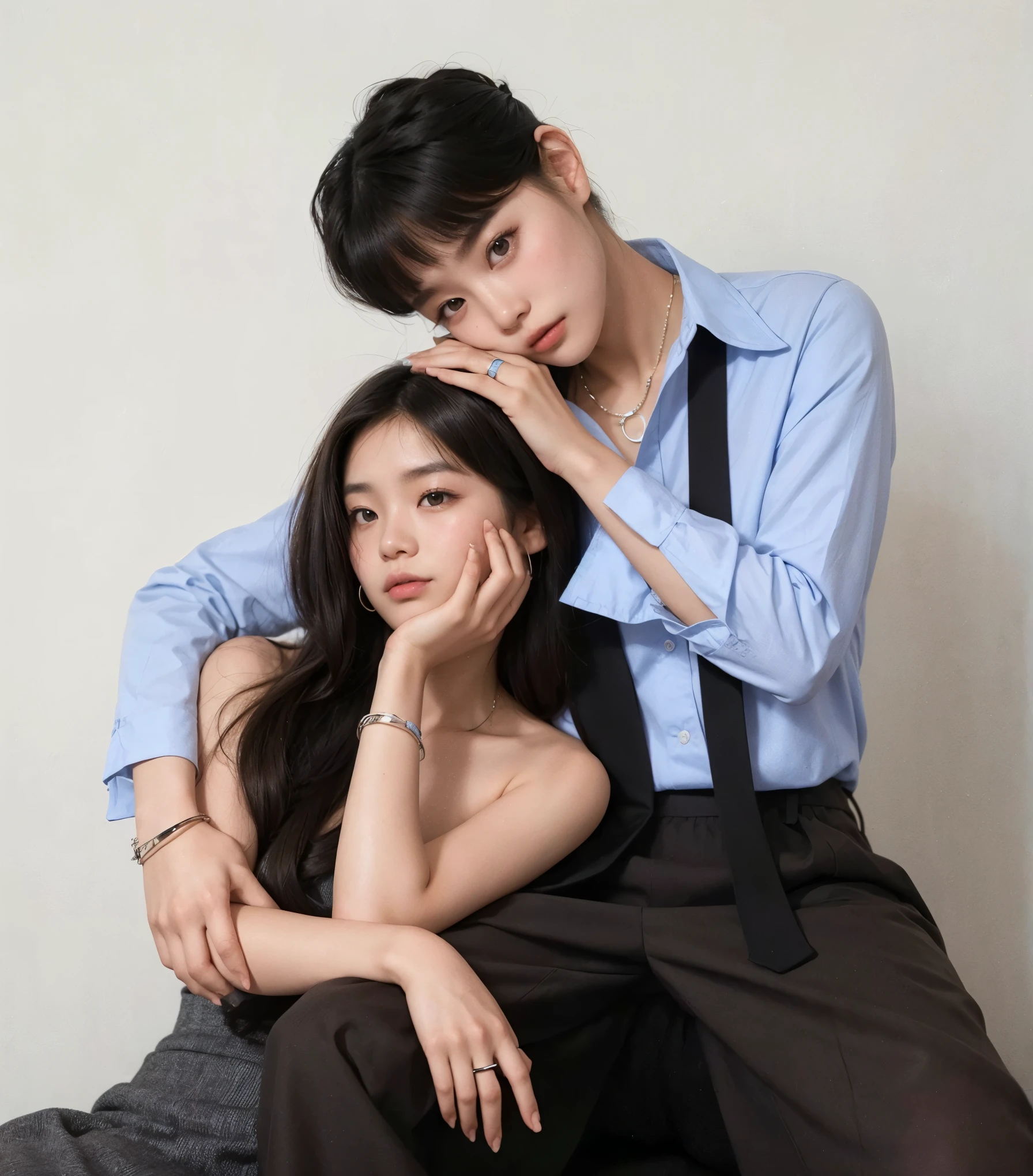 arafed asian woman with a white shirt and blue shorts, lalisa manobal, 18 years old, young cute wan asian face, with bangs, gemma chan beautiful girl, 1 8 yo, gorgeous chinese model, gorgeous young korean woman, beautiful asian girl, ayami koj ima, instagram model, neat hair with bangs, young asian girl