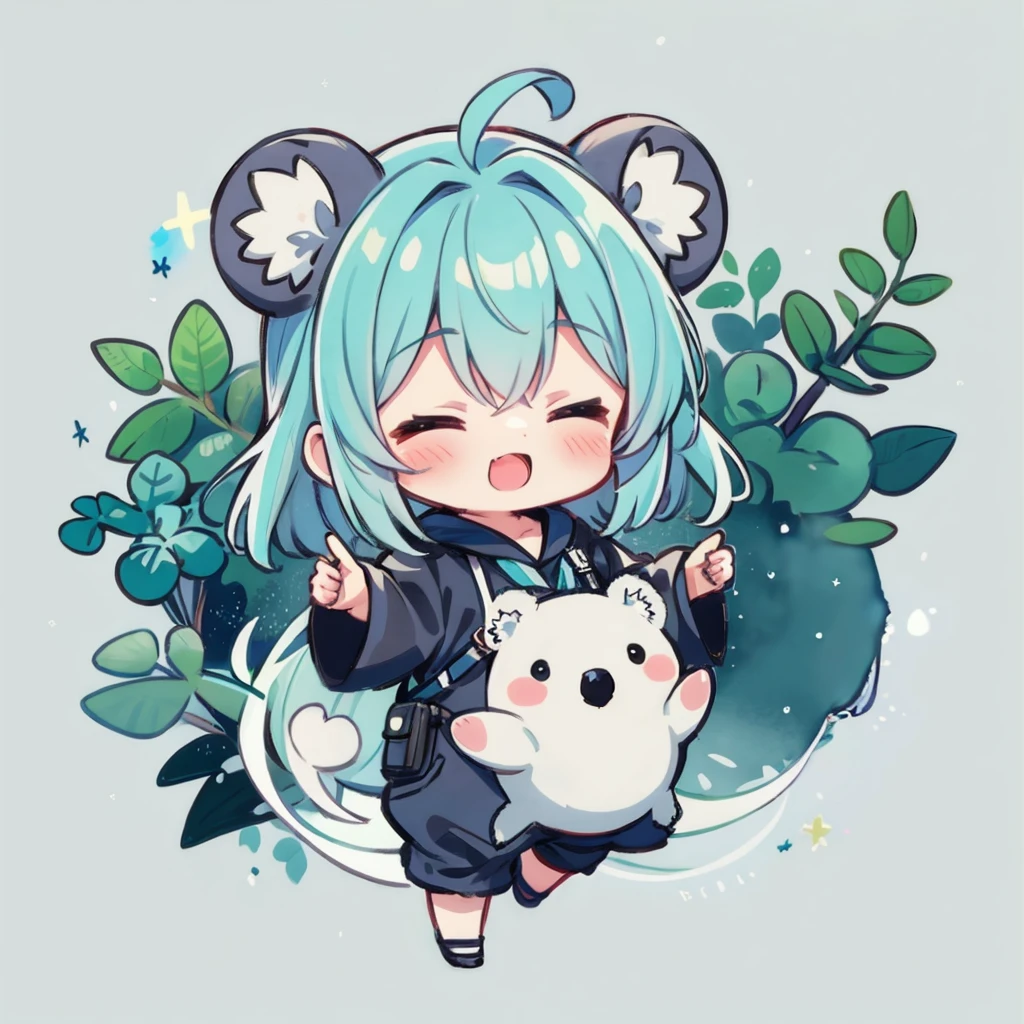 anime girl with blue hair holding a white cat in her hands, Trending in ArtStation pixiv, koala, pixiv, Top Rated on pixiv, Cute art style, pixiv style, cute artwork, anime moe art style, Cute Anime, Pixiv Contest Winner, Digital art at Pixiv