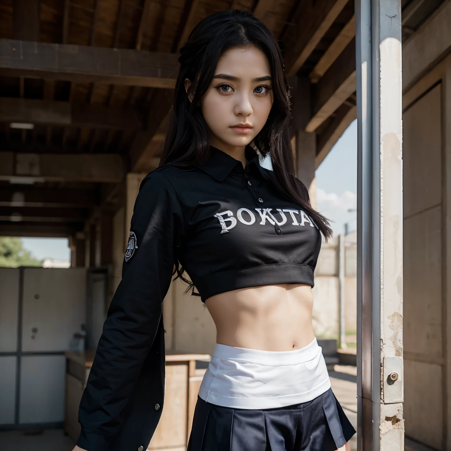 Daughter of Hades with Boku no hero uniform