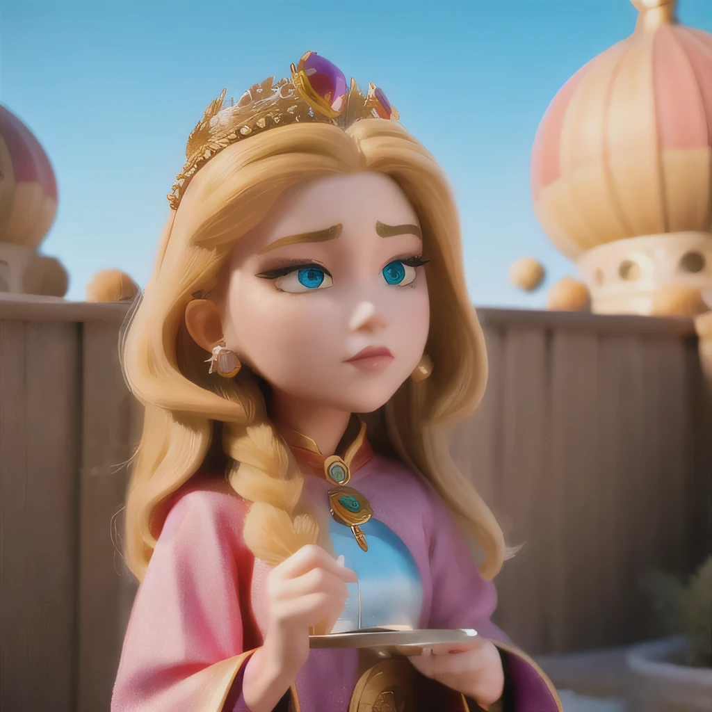 ((a beautiful fantasy empress)) (freckles:0.8)photo of a college student, in Desert Color Coarse Linen Pink,Desert Color Coarse Linen, (freckles:0.8) cute face, sci-fi, dystopian, detailed eyes, Heterochromia eyes((Side view))(Lunar soil)((a beautiful fantasy empress))