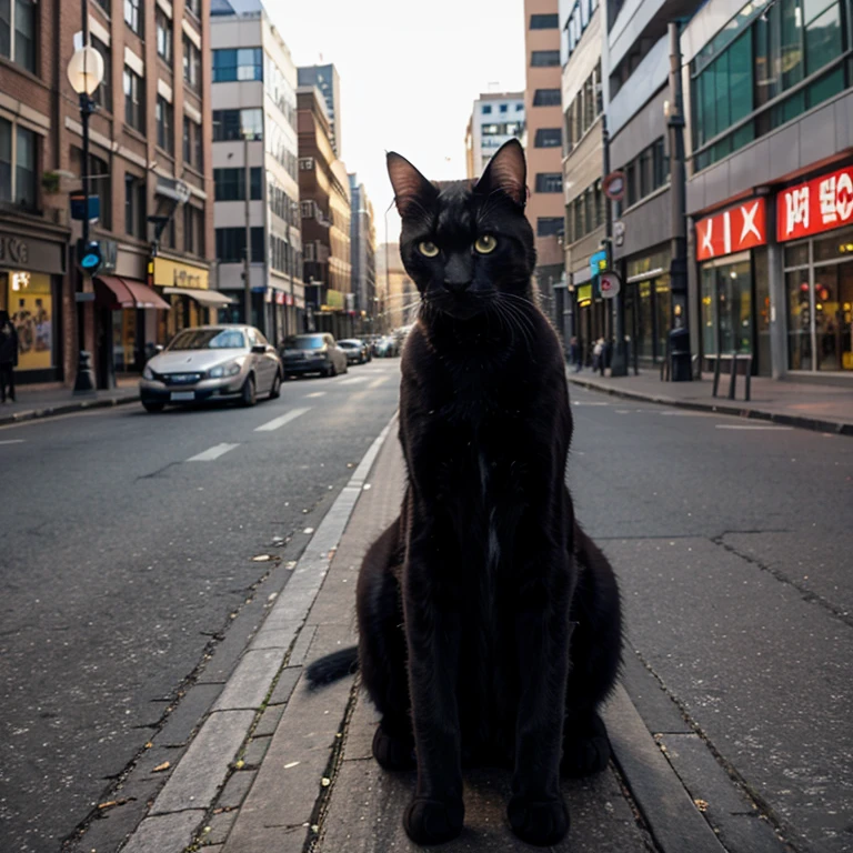 Cat in city angry
