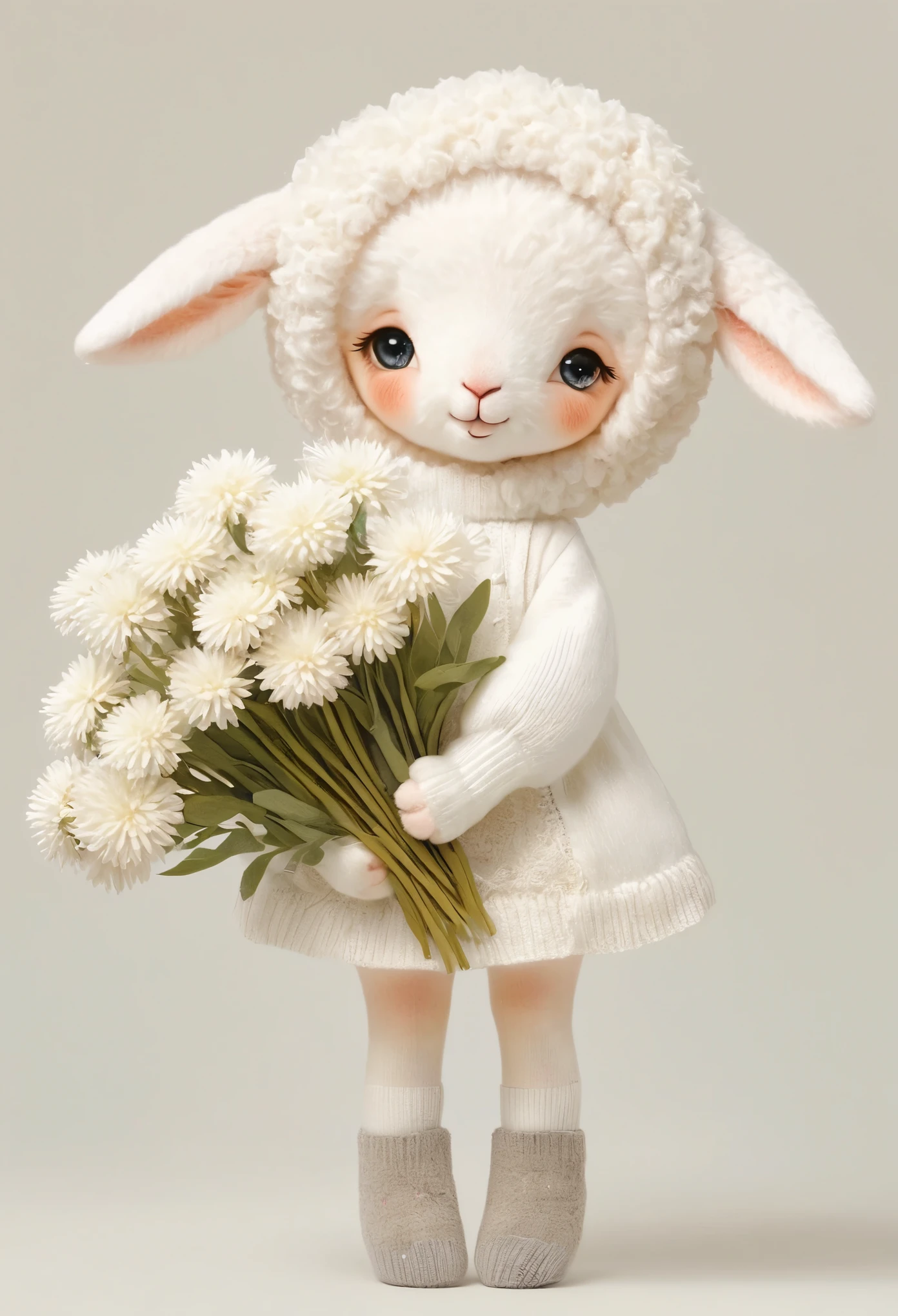 dream，Cute lamb girl wearing a big hat，Soft，sock，shoe，whole body，Soft，