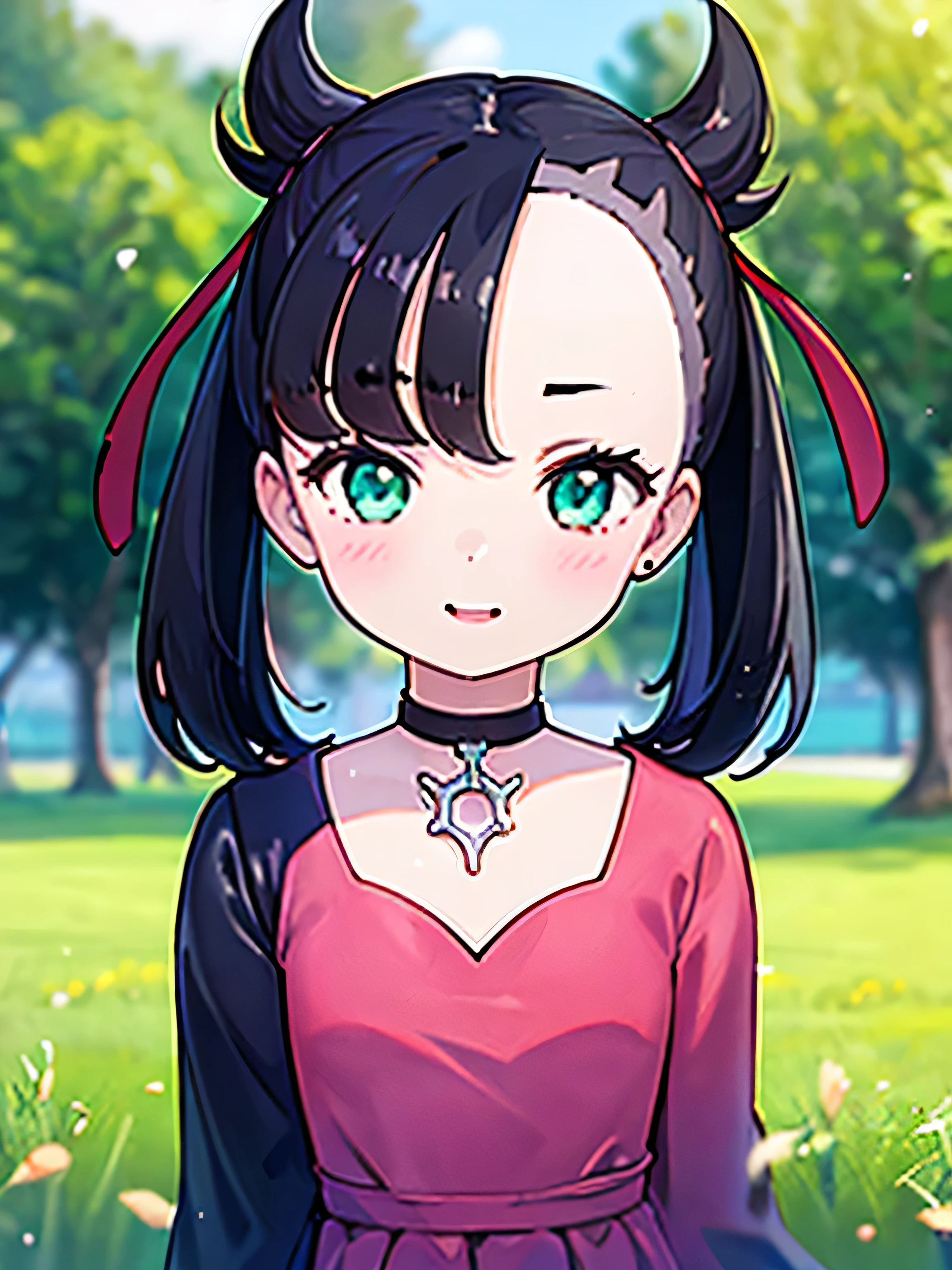 ((Marnie:1.2)),1 girl, (masterpiece, highest quality, highest quality, Official Art, beautifully、aesthetic,:1.2), blush, smile, Mouth closed, Grass, god&#39;Light, blue sky, nature, light, Light Thighs with slenderness, Sitting, (Holding nothing but my knees:1.2), whole body, Wide Shot,Perfect hand shape:1.6, pants
 