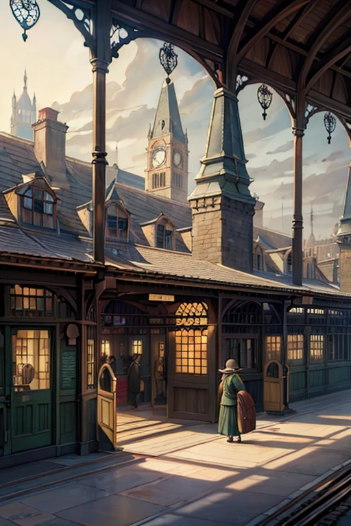 A Great Railway Station by John Kenn Mortensen, colori, detalhado