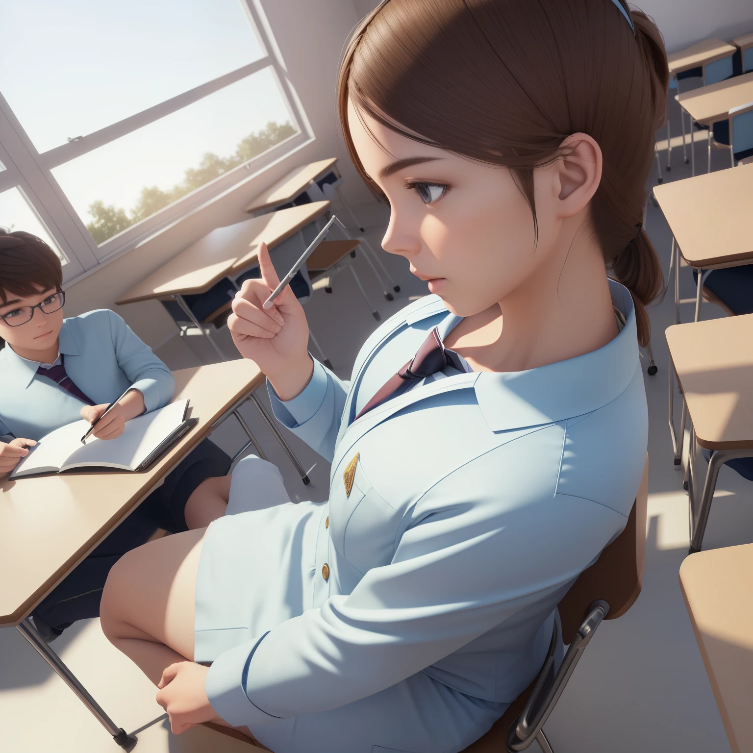 score_9, score_8_up, score_7_up, 10boys, 1girl, mature female, (mother and son), ???, woman lying down on back,  naked, woman holding penis,  in a crowded classroom, students surrounding woman, side view, covered in cum, ejaculating, ,male masturbation
