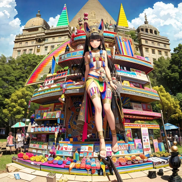 Rainbow,Cleopatra,Egypt,pyramid,Interested々,Dacchuno,Troubled face,I&#39;m curious about the color of her panties,cute,Ai Fukuhara,Purple long hair,Purple clothes,Large breasts,Underwear is flying