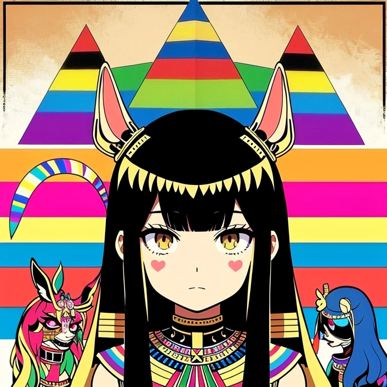 Rainbow,Cleopatra,Egypt,pyramid,Interested々,Dacchuno,Troubled face,I&#39;m curious about the color of her panties,cute,Ai Fukuhara,Purple long hair,Purple clothes,Large breasts,Underwear is flying