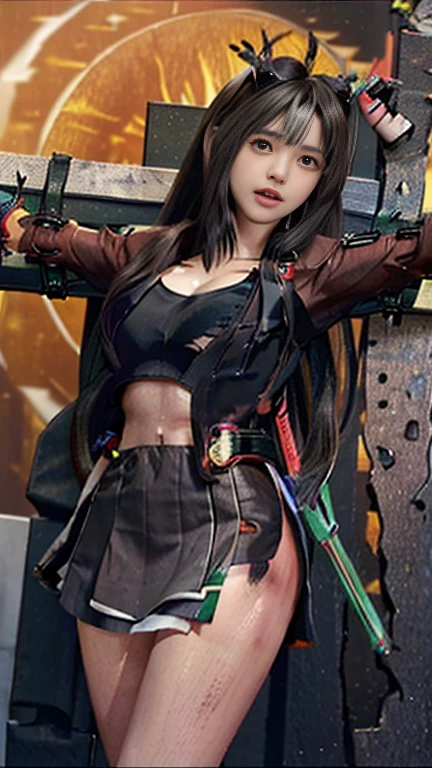 highest quality,masterpiece,Ultra-high resolution, Very detailed, 8k,(Beautiful woman),(一人のBeautiful woman),((Crucifixion:1.5)),(((cross))),(execution),((incontinence)),Scared,torture,slave,((crossにCrucifixionにされた女性:1.5)),Crucifixion刑,((Kamen Rider:1.4)),Female warrior uniform,White gloves,Female Rider,Large Breasts、((Torn costume:1.5)),((Tearing of clothes:1.5)),(Tattered clothes:1.5),Beaten face,顔にTraces of being beaten,((Bruises on the body)),Body scars,Facial and body injuries,(Bruise, dirty, Torn clothes, Revealing clothing, Blood:1.3),Traces of being beaten,Defeated heroine,A ruined world,Remains,ruins,(Burning at the stake),((Roasted by fire:1.2)),Inflammation,(Inflammationに包まれている),足下にInflammation,Browsing Caution