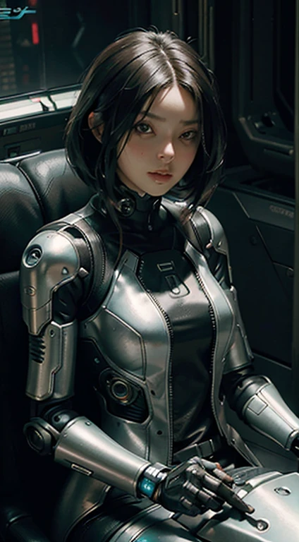 arafed woman in a futuristic suit sitting on a motorcycle, cyberpunk art inspired by Marek Okon, cgsociety contest winner, fantasy art, perfect android girl, girl in mecha cyber armor, wlop. scifi, cute cyborg girl, android heroine, cyber suit, beautiful female android!, clothed in sci-fi military armor, stunning cgsociety