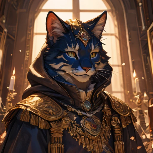 Cat Beastman、（サードアイのgirl）、highest quality、masterpiece、Ultra-high resolution、(Realistic:1.4)、Crisp and beautiful image quality、alone、girl、Forehead gem、Machinery Armor、cat ears girl、Third Eye、smile、close your eyes