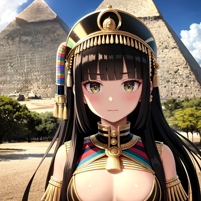 Rainbow,Cleopatra,Egypt,pyramid,Interested々,Dacchuno,Troubled face,I&#39;m curious about the color of her panties,cute,Ai Fukuhara,Purple long hair,Purple clothes,Large breasts,Underwear is flying