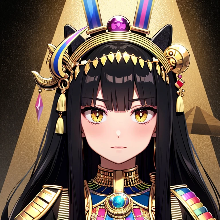 Rainbow,Cleopatra,Egypt,pyramid,Interested々,Dacchuno,Troubled face,I'm curious about the color of her panties,cute,Ai Fukuhara,Purple long hair,Purple clothes,Large breasts,Underwear is flying