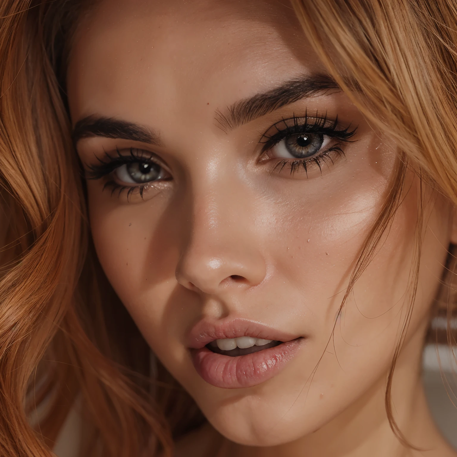 Ultra detallado, peliroja, hermosos labios
