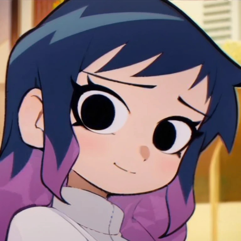 There are two hair colors，Smiling girl