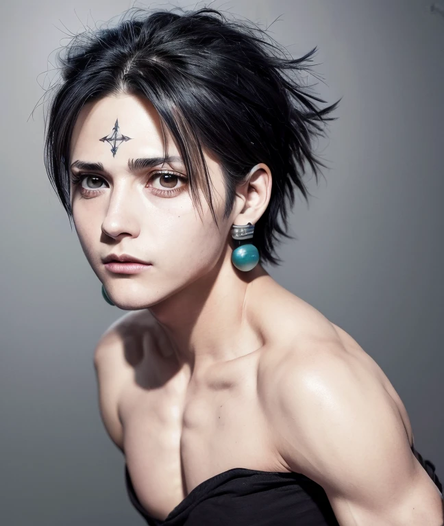 RAW Photos, ((((Extreme beauty portrait))), Upper Body, HUNTER x HUNTER Chrollo Lucilfer ), 1 boy, looking at viewer,