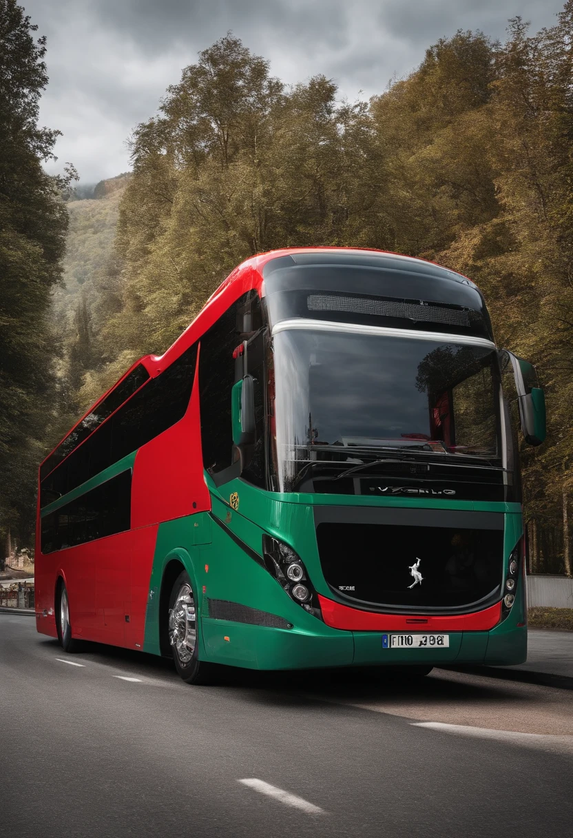 Un autobus realista volvo con ferrari