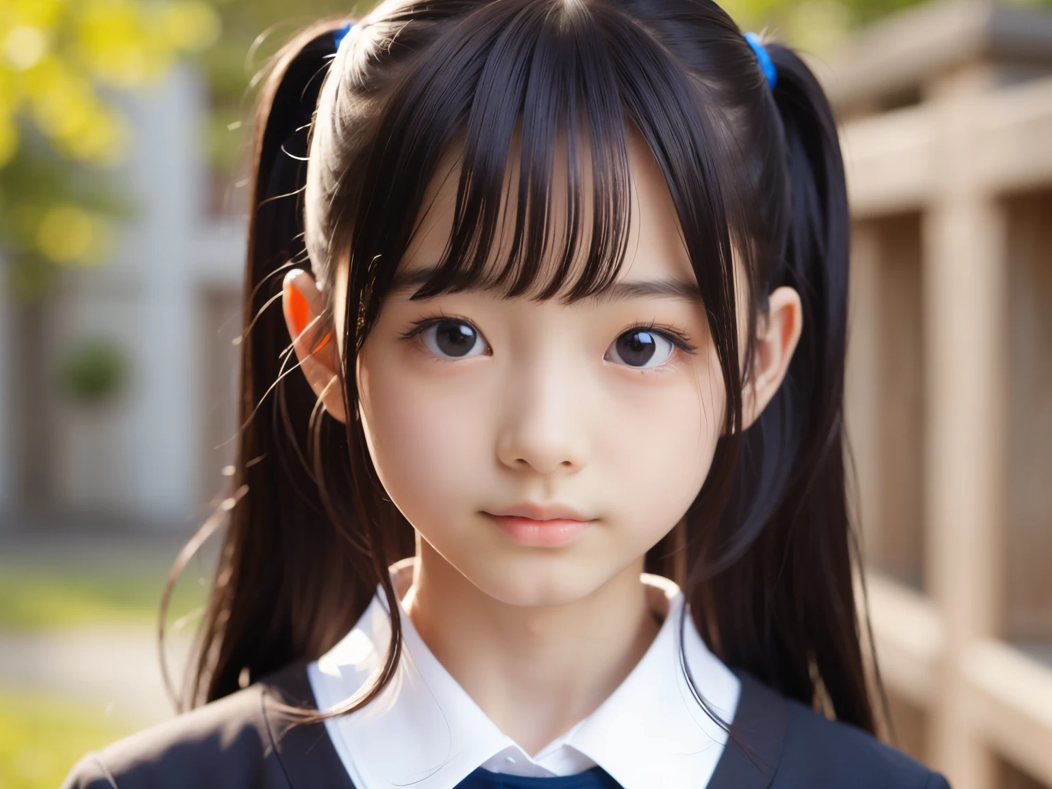 ((SFW: 1.4)), ((SFW, Twin tail hair, side lock hair, 1 girl)), Ultra-high resolution, (Realistic: 1.4), RAW Photos, highest quality, (PhotoRealistic Stick), concentrated, Soft Light, (()), ((Japanese)), (( (Young Face))), (surface), (Depth of written boundary), masterpiece, (Realistic), woman, bangs, ((1 girl))