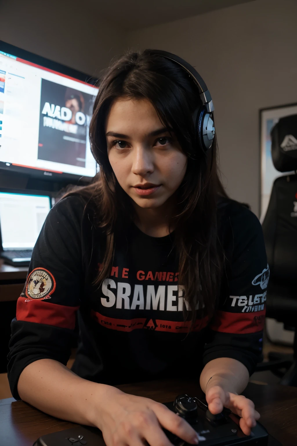 Oso gamer con letras debajo que diga Stranfort