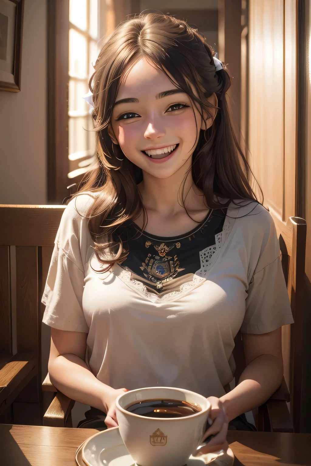 TOP quality,8K, masterpiece, (realistic:1.2),(2girls:1.2), 18yo, (smile, laugh, happy:1.2)