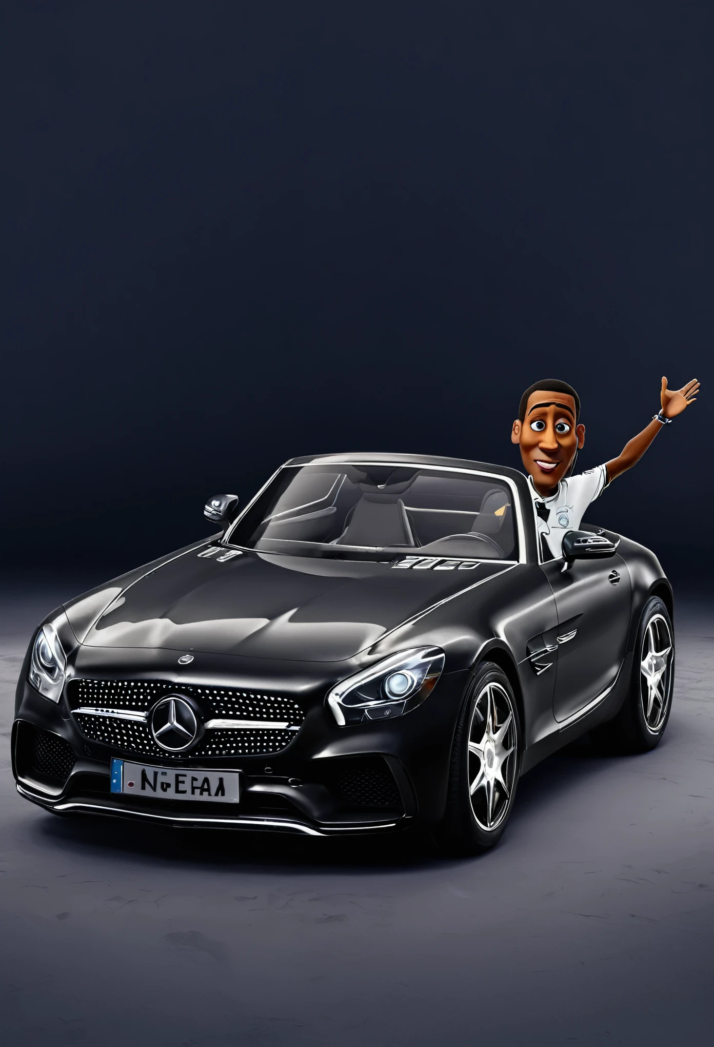 lecrae, in a mercedes benz pixar style