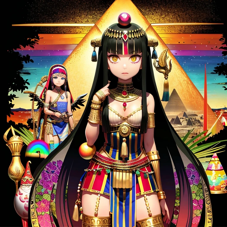 Rainbow,Cleopatra,Egypt,pyramid,Interested々,Dacchuno,Troubled face,