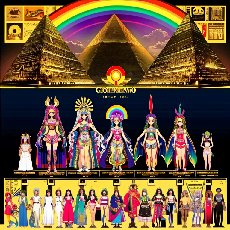 Rainbow,Cleopatra,Egypt,pyramid,Interested々,Dacchuno,Troubled face,