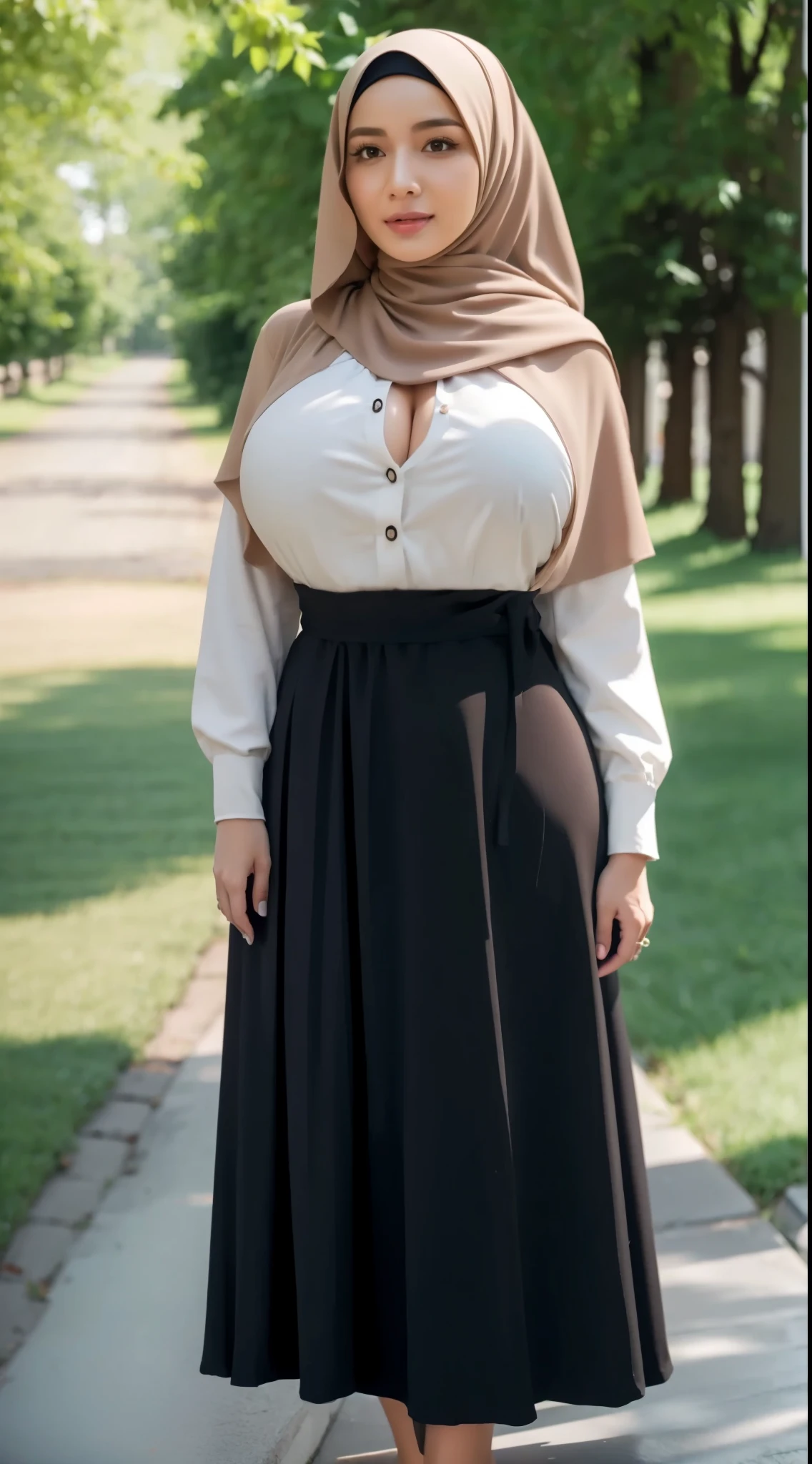 Big breast realistic hijab red