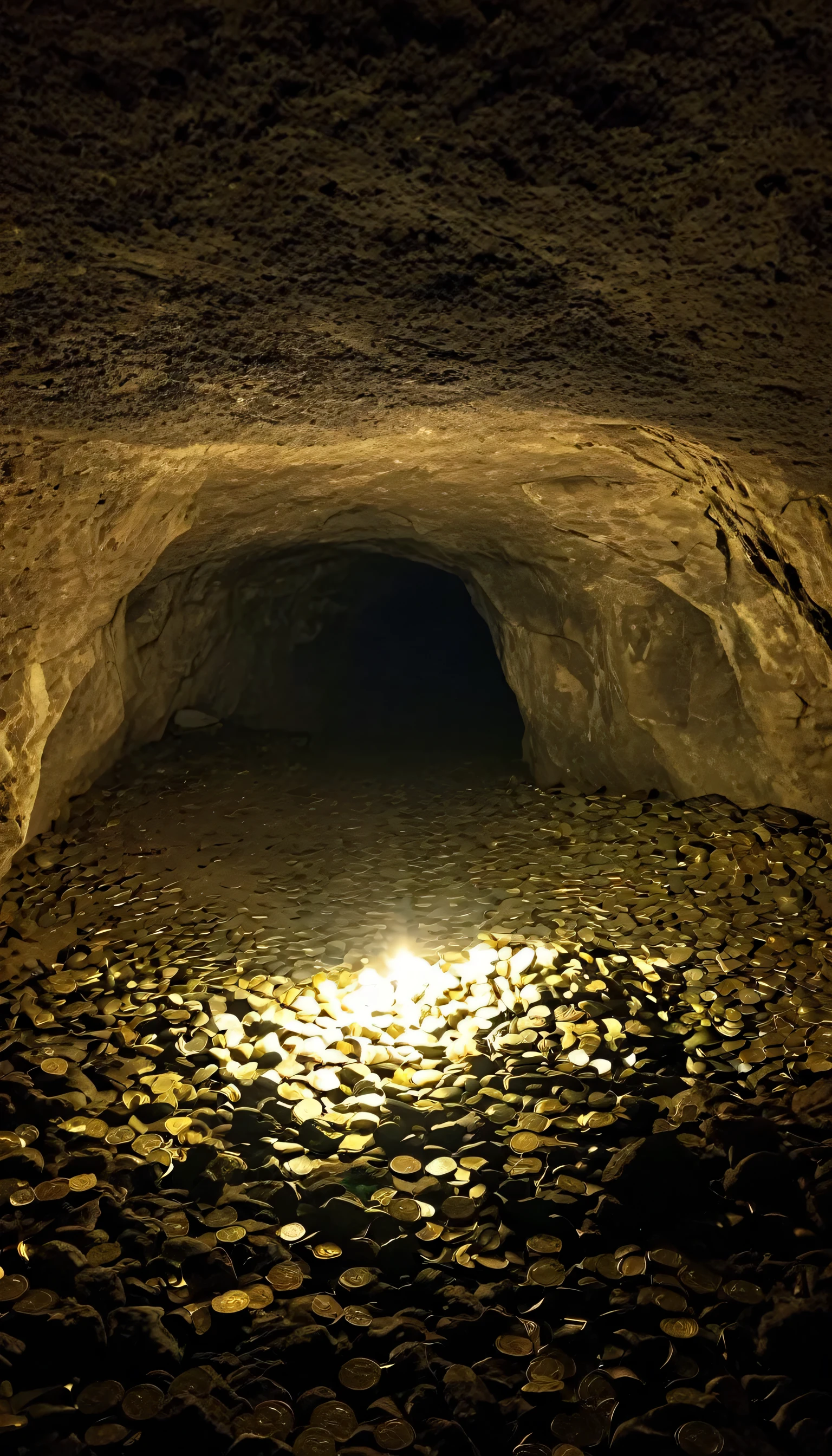 Treasure, money inside the cave