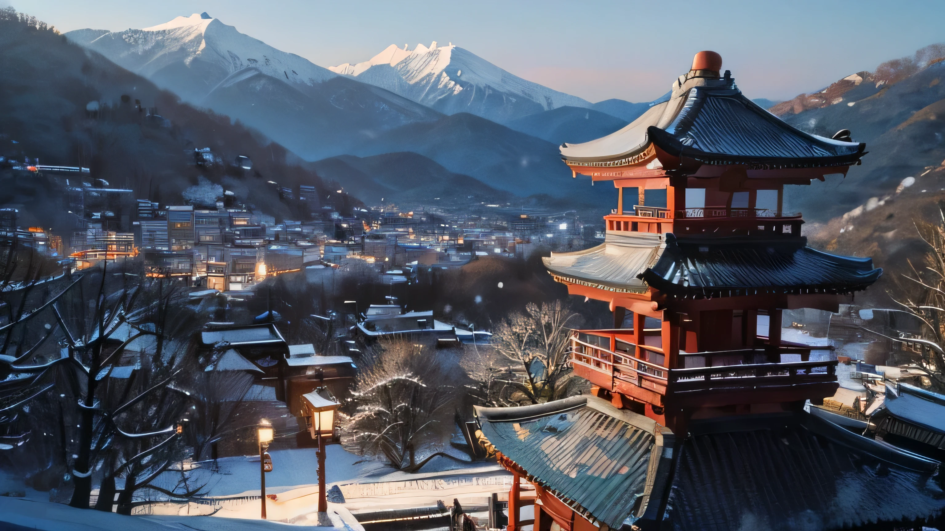 Beautiful snow scenery at Kiyomizu-dera Temple in Kyoto