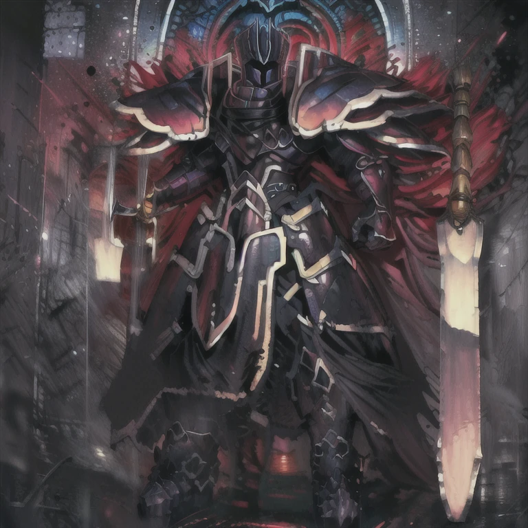 (absurdres, highres, ultra detailed),(Masterpiece, best quality:1.2)
Dark knight,
Has a long sword,
BlackKnight_fe,
Armor, Cape, Helmet, Sword, shield,
The cloak is black color,
polished armor,
armor is shiny,
castle,
