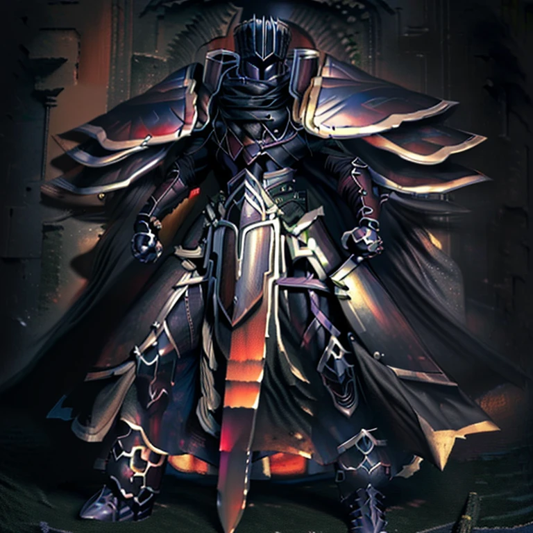 (absurdres, highres, ultra detailed),(Masterpiece, best quality:1.2)
Dark knight,
Has a long sword,

BlackKnight_fe,
Armor, Cape, Helmet, Sword, shield,
The cloak is black color,
polished armor,
armor is shiny,


castle,