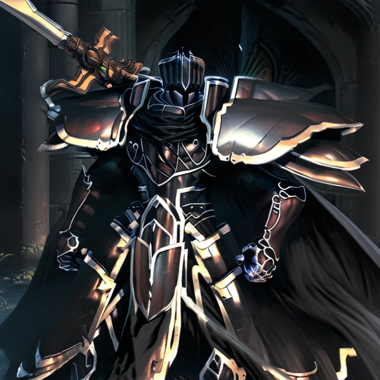 (absurdres, highres, ultra detailed),(Masterpiece, best quality:1.2)
Dark knight,
Has a long sword,
BlackKnight_fe,
Armor, Cape, Helmet, Sword, shield,
The cloak is black color,
polished armor,
armor is shiny,
castle,