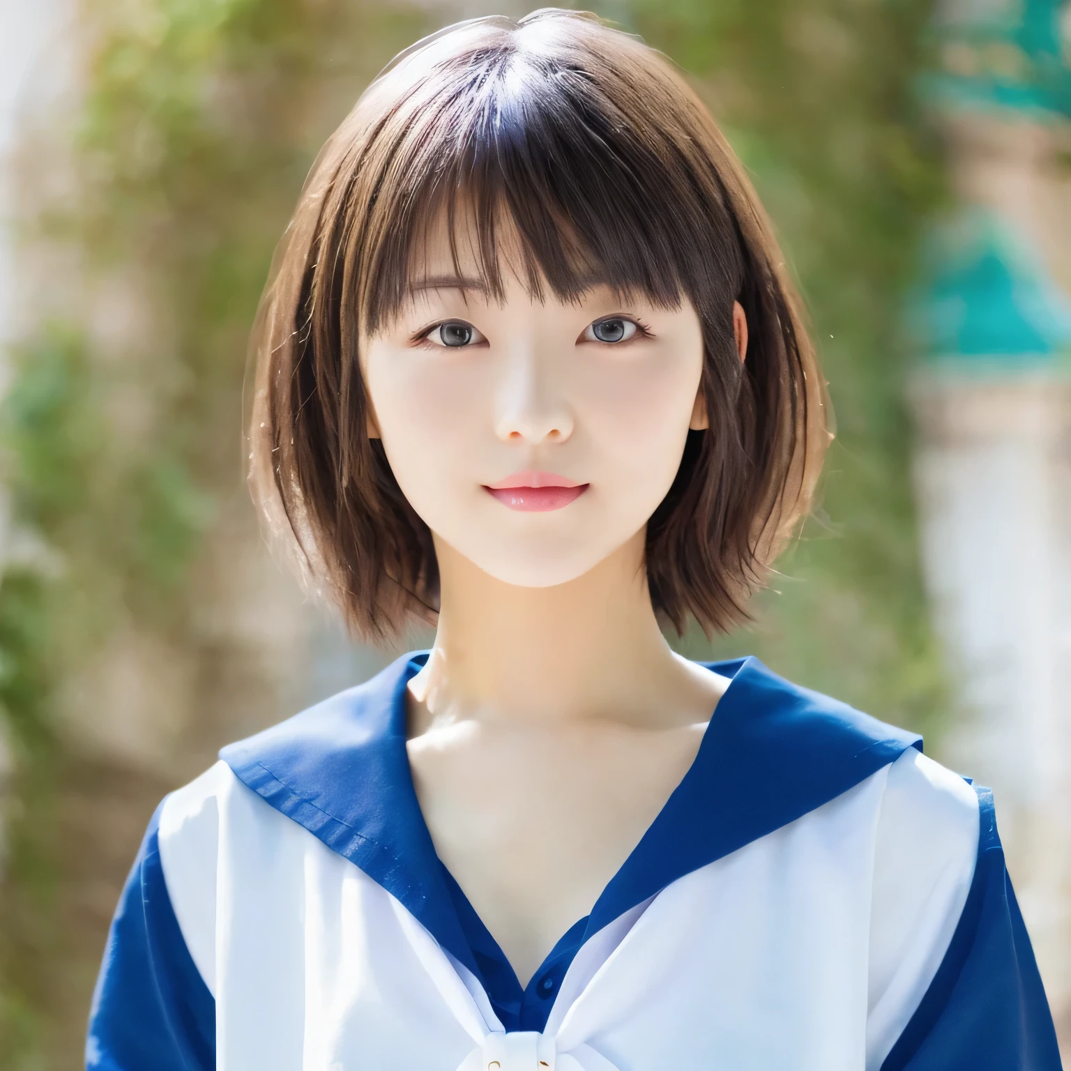 One girl, (highest quality:1.4), (Very detailed), (Very detailed美しい顔), Great face and eyes, Iris, Black Hair, (Sailor suit, school uniform:1.2), (Cleavage), Smooth, very detailed CG synthesis 8k wallpaper, High-resolution RAW color photos, Professional photography, light, Backlight, dream-like, impressive, Depth-of-field masterpiece, highest quality:1.2), One girl, alone