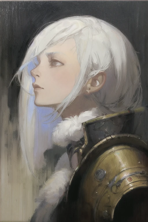 1 Caucasian female sorceress, young, human silver hair, look at the audience, Close-up,
(gerald brom)
muted color
( masterpiece, ) (Best quality)