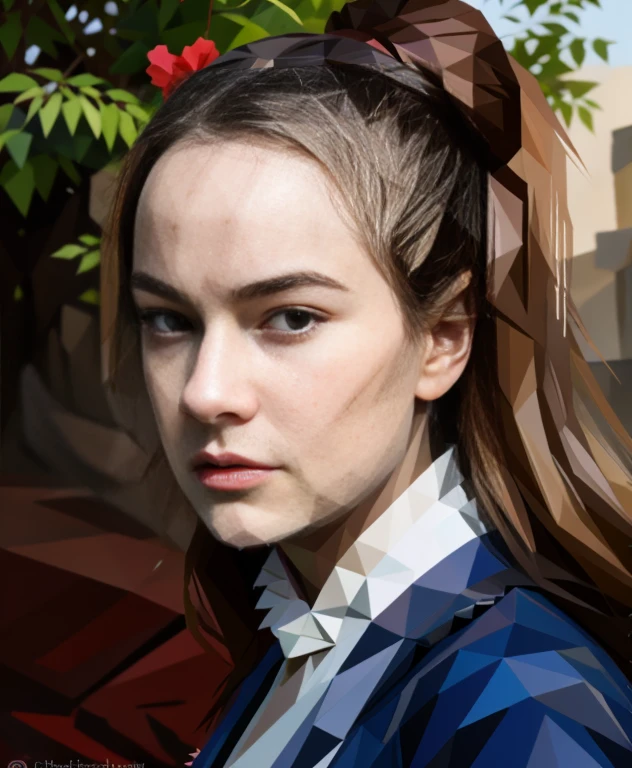 A girl in a red dress、Close-up of woman with ponytail, Beautiful character painting, palace ， Girl wearing Hanfu, Produced in collaboration with Anime Painter Studio, Guviz-style artwork, Inspired by Du Qiong, Drawing in anime painter studio, Inspired by trees, Inspired by Qiu Ying, Inspired by Zhang Yan, Chinese Girl