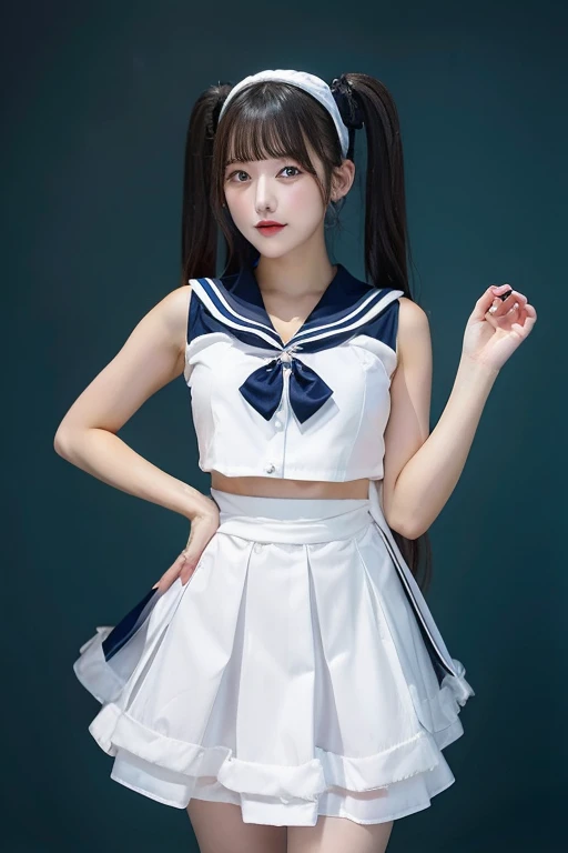 a sailor suit、huge tit,sfw, cleavage