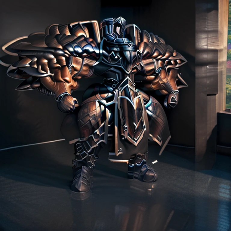 (absurdres, highres, ultra detailed),(Masterpiece, best quality:1.2)
Dark knight,
long sword,
BlackKnight_fe,
Armor, Cape, Helmet, Sword, shield,
The cloak is black color,
polished armor,
armor is shiny,
castle, big muscle (pecs, triceps, traps)
unusually developed muscular body,
body full of huge muscles.
showing off muscles,
pectorales enormes.
Exaggeratedly huge muscles.
Gigachad Muscular,