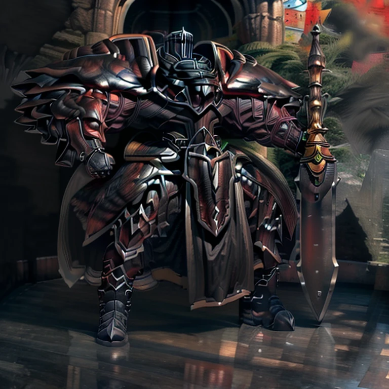 (absurdres, highres, ultra detailed),(Masterpiece, best quality:1.2)
Dark knight,
long sword,
BlackKnight_fe,
Armor, Cape, Helmet, Sword, shield,
The cloak is black color,
polished armor,
armor is shiny,
castle, big muscle (pecs, triceps, traps)
unusually developed muscular body,
body full of huge muscles.
showing off muscles,
pectorales enormes.
Exaggeratedly huge muscles.
Gigachad Muscular,